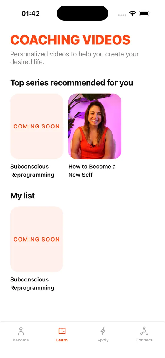 Coaching Videos screen